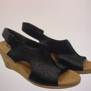 Clarks Black Wedge Heels